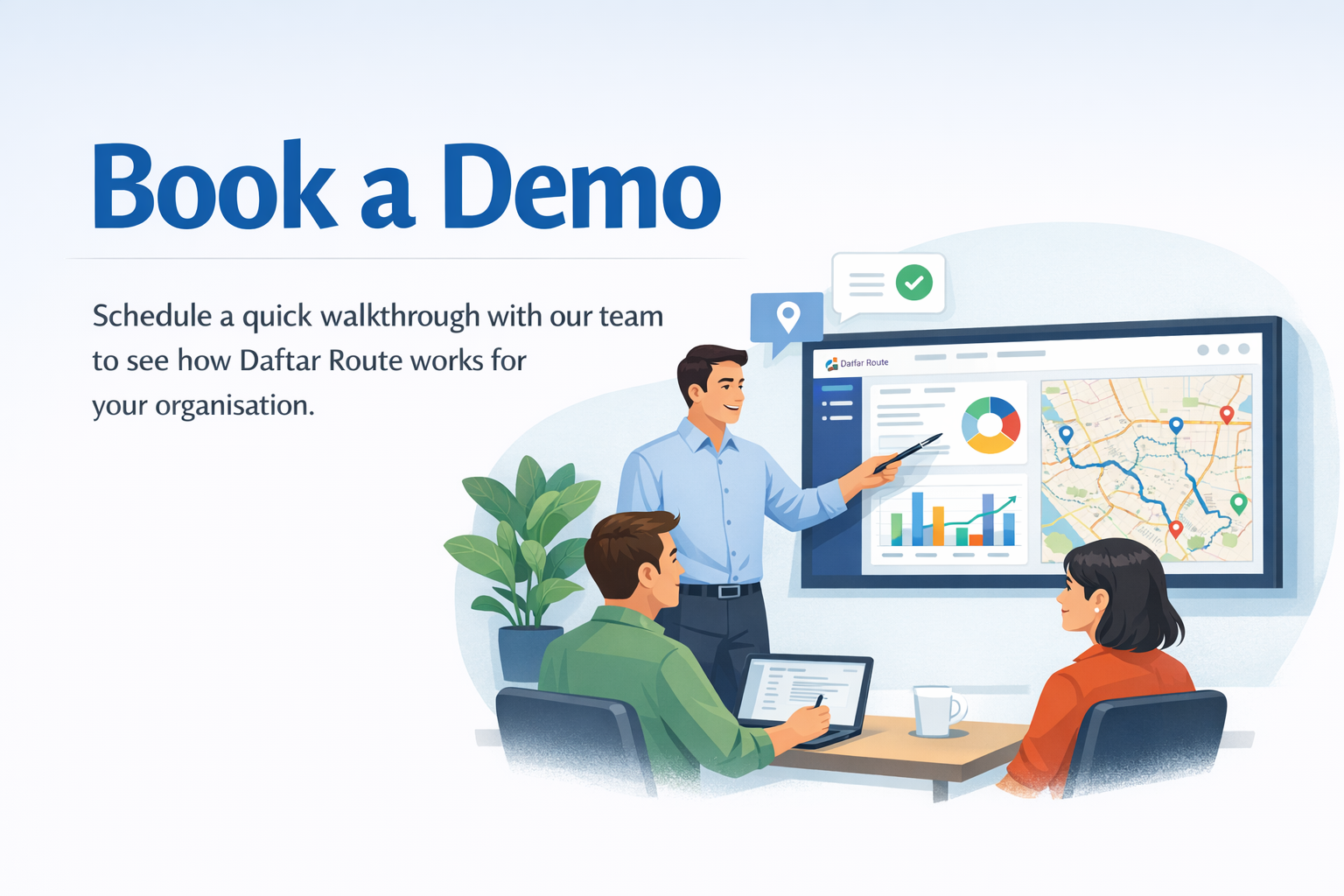 Book a demo illustration used on the business page